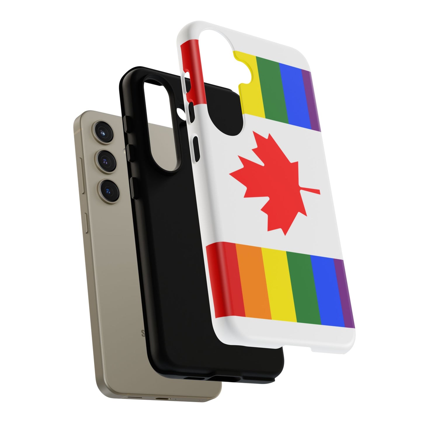 Pride Flag Phone Case -Tough Cases for LGBTQ+ Supporters Canada Theme Rainbow Design Colorful Accessories Birthday Gift