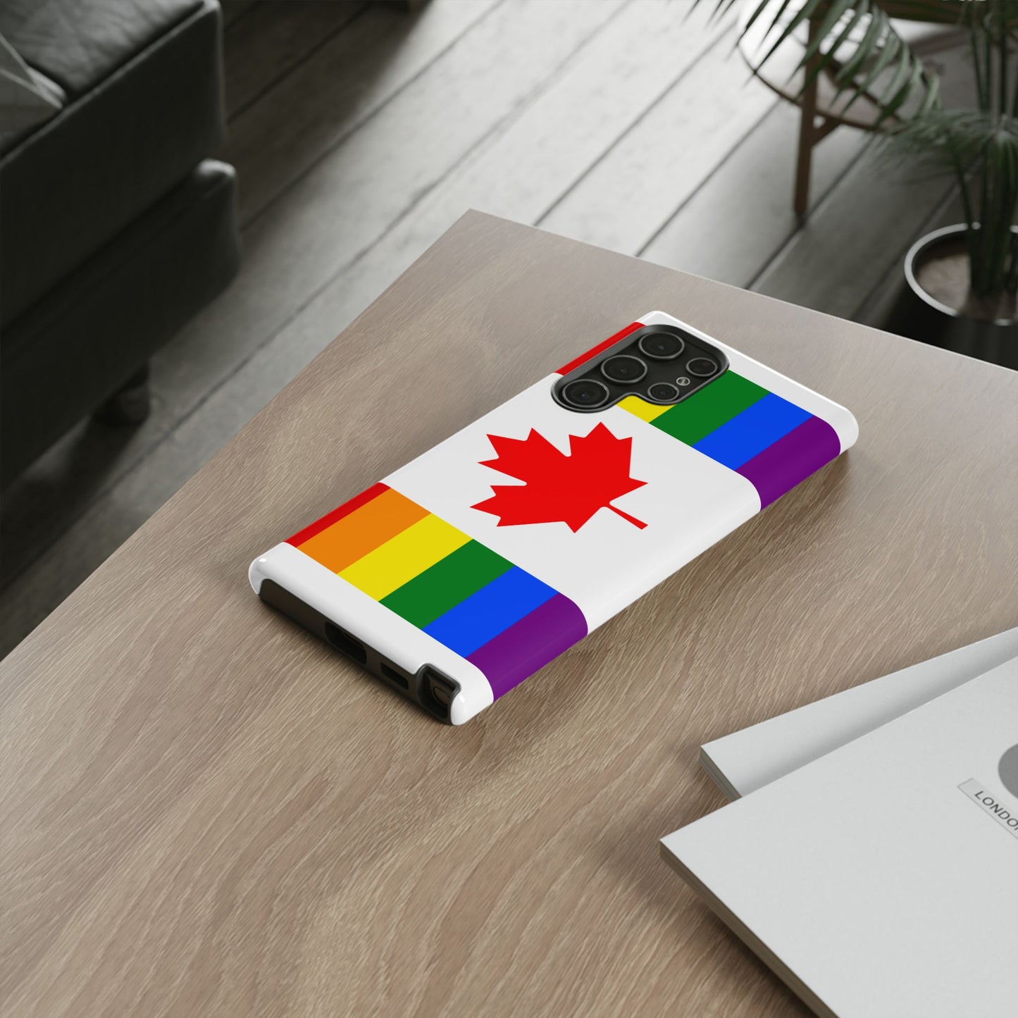 Pride Flag Phone Case -Tough Cases for LGBTQ+ Supporters Canada Theme Rainbow Design Colorful Accessories Birthday Gift