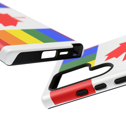 Pride Flag Phone Case -Tough Cases for LGBTQ+ Supporters Canada Theme Rainbow Design Colorful Accessories Birthday Gift
