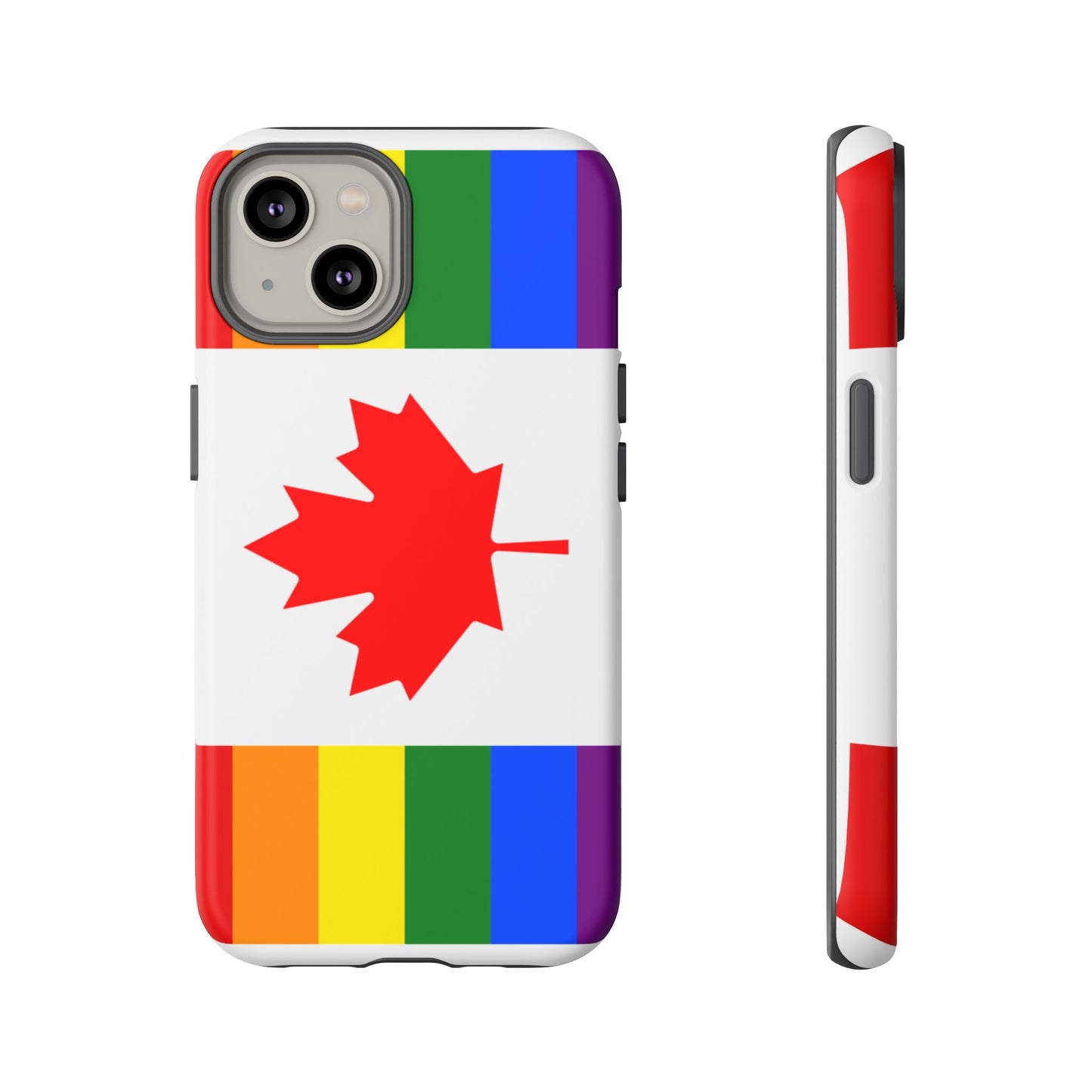 Pride Flag Phone Case -Tough Cases for LGBTQ+ Supporters Canada Theme Rainbow Design Colorful Accessories Birthday Gift