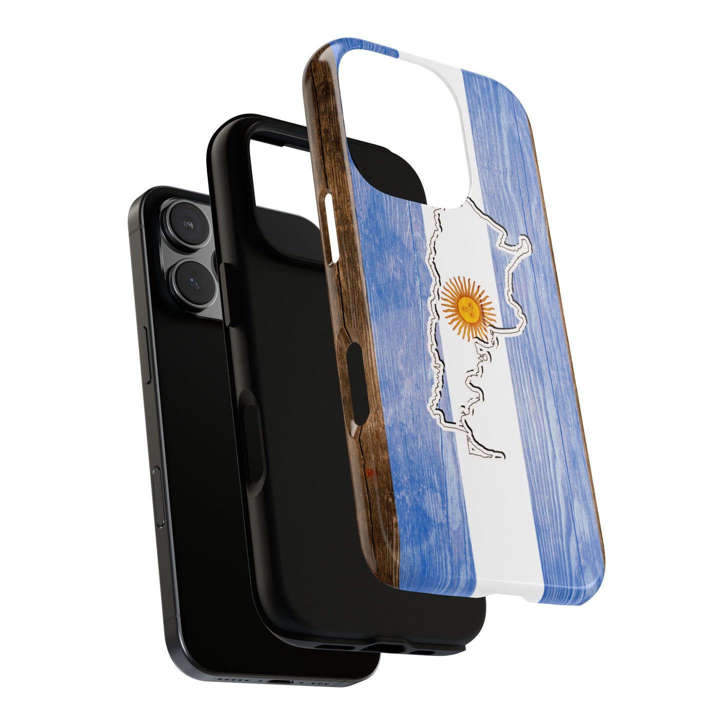 Argentina Flag Phone Case Samsung Tough Protective Cover Argentinean Pride Hard Plastic Map Argentinian Design Argentina Souvenir Wood Design Style