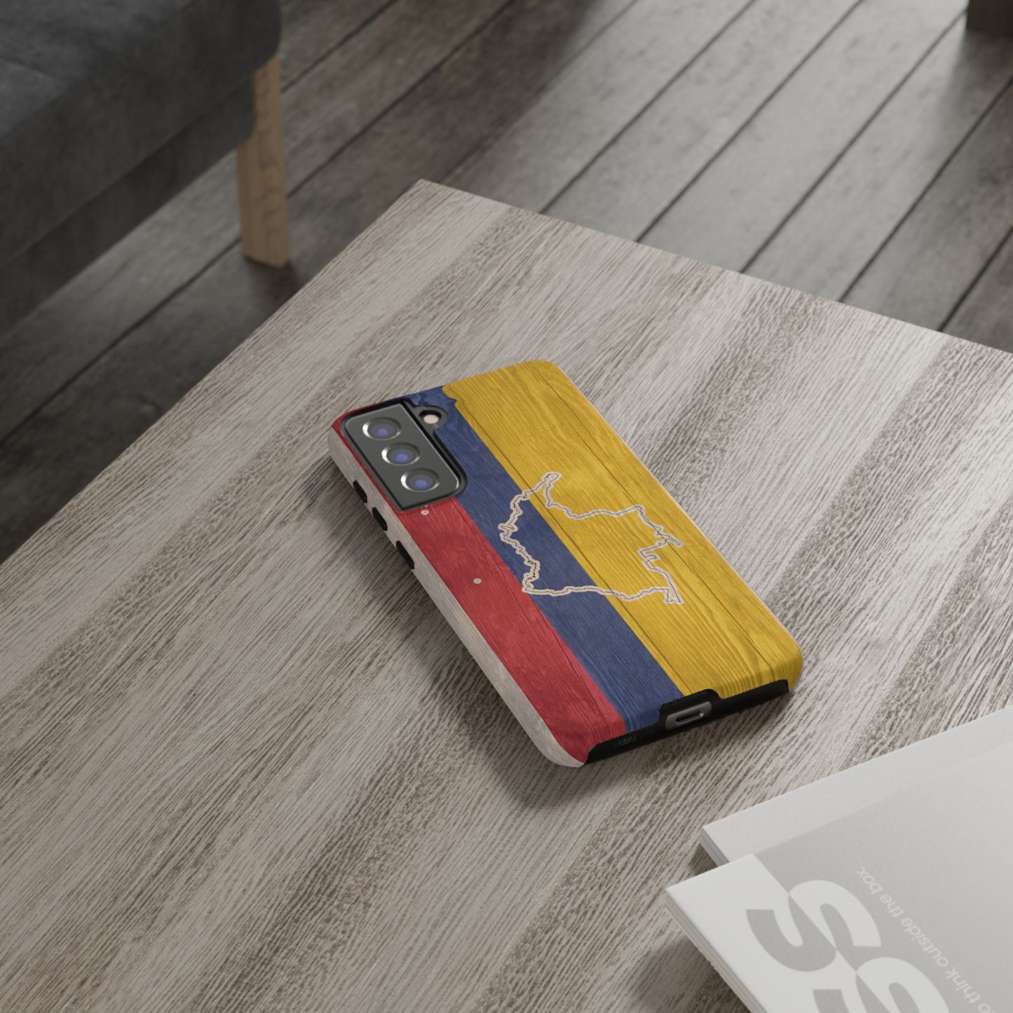 Colombian Flag Map Style iPhone Case Protective Tough Cover Flag of Colombia Samsung Colombian Pride Huawei Hard Plastic Back Colombia Phone