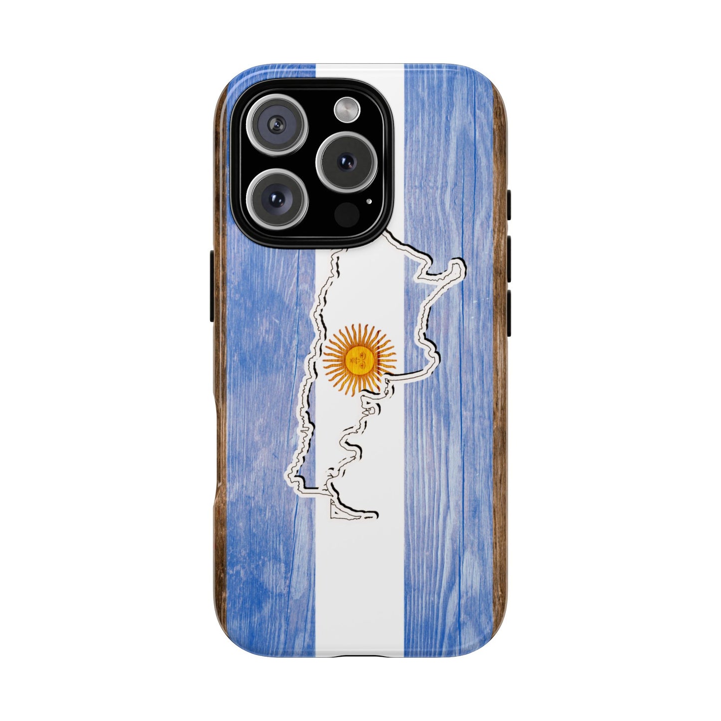 Argentina Flag Phone Case Samsung Tough Protective Cover Argentinean Pride Hard Plastic Map Argentinian Design Argentina Souvenir Wood Design Style