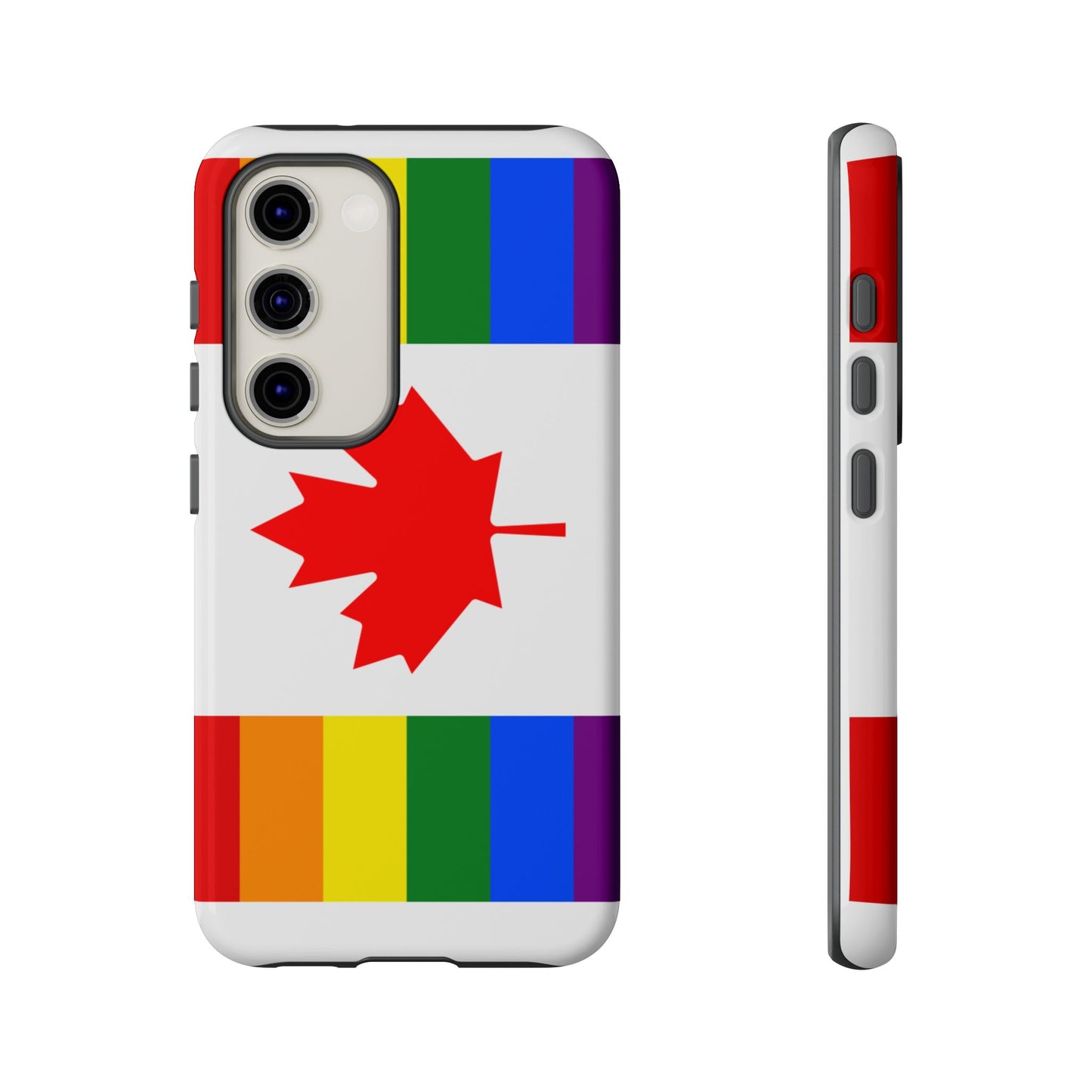 Pride Flag Phone Case -Tough Cases for LGBTQ+ Supporters Canada Theme Rainbow Design Colorful Accessories Birthday Gift
