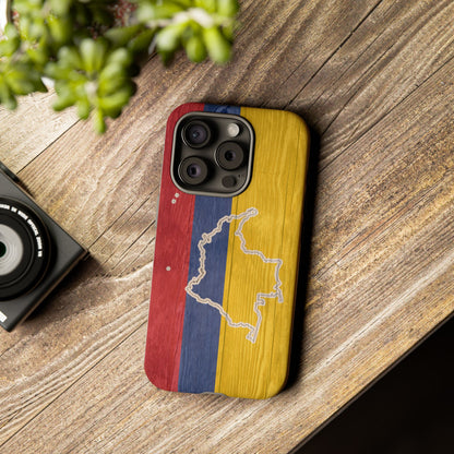 Colombian Flag Map Style iPhone Case Protective Tough Cover Flag of Colombia Samsung Colombian Pride Huawei Hard Plastic Back Colombia Phone