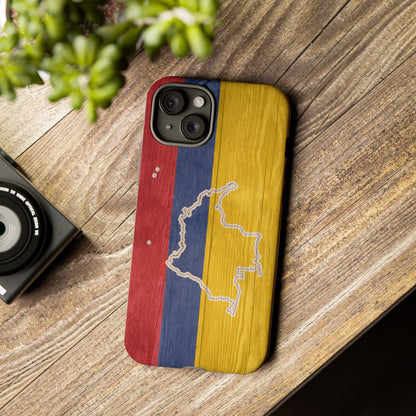 Colombian Flag Map Style iPhone Case Protective Tough Cover Flag of Colombia Samsung Colombian Pride Huawei Hard Plastic Back Colombia Phone