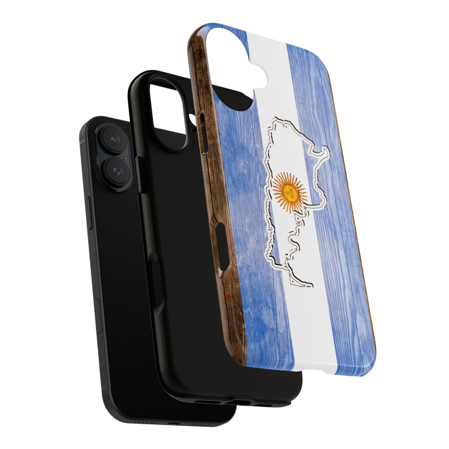 Argentina Flag Phone Case Samsung Tough Protective Cover Argentinean Pride Hard Plastic Map Argentinian Design Argentina Souvenir Wood Design Style