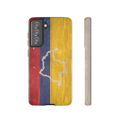 Colombian Flag Map Style iPhone Case Protective Tough Cover Flag of Colombia Samsung Colombian Pride Huawei Hard Plastic Back Colombia Phone