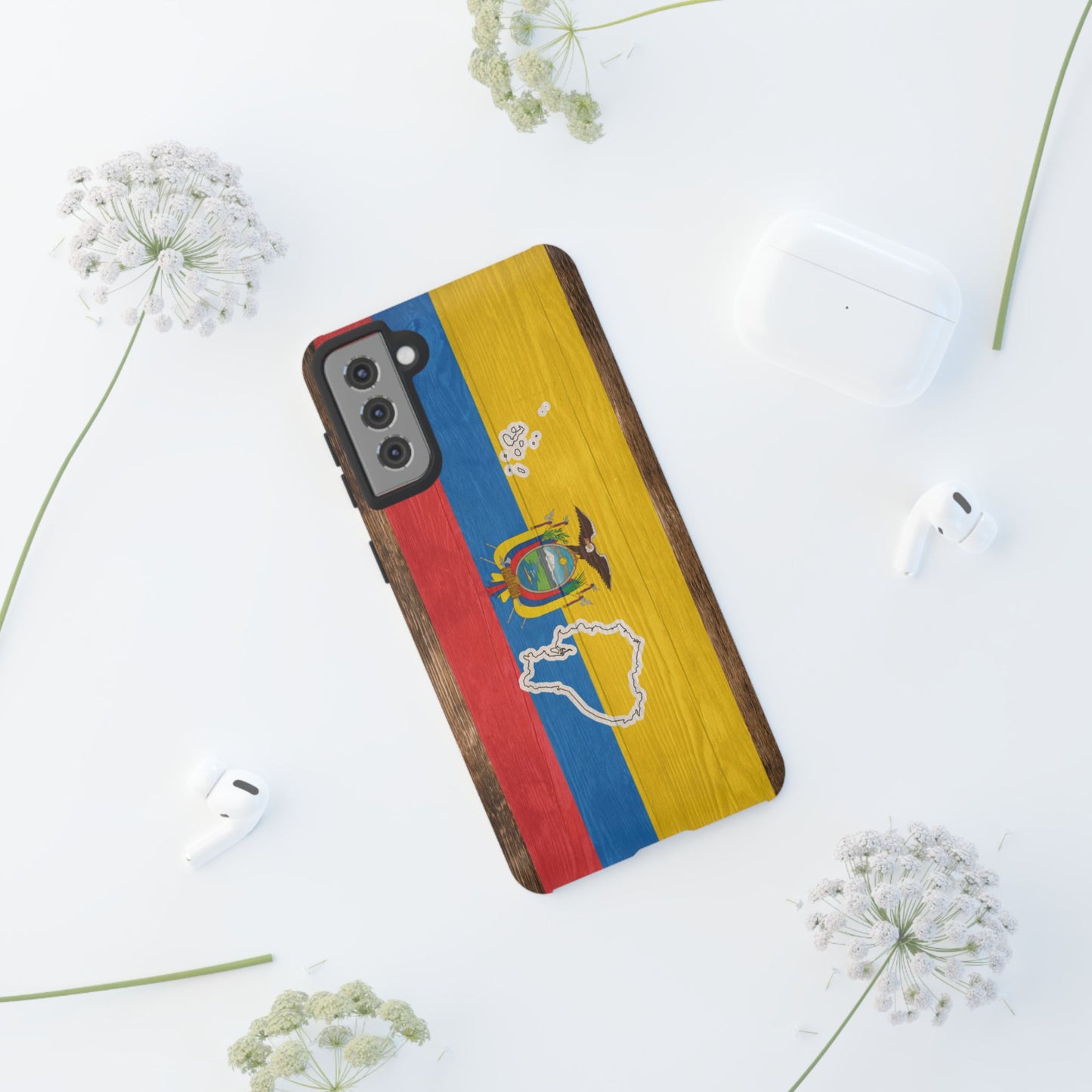 Ecuador Flag Phone Map Case Protective Tough Cover Flag of Ecuador Samsung Ecuadorian Pride Hard Plastic Back Ecuadorian Flag Cover