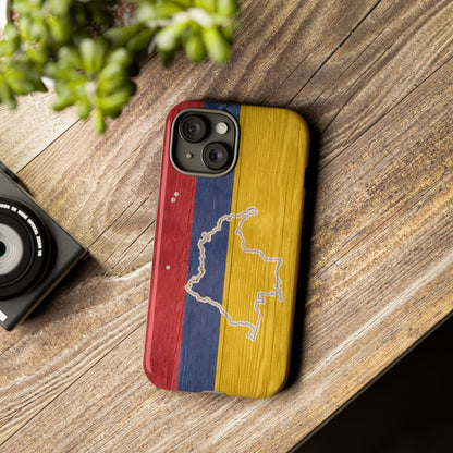 Colombian Flag Map Style iPhone Case Protective Tough Cover Flag of Colombia Samsung Colombian Pride Huawei Hard Plastic Back Colombia Phone