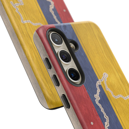 Colombian Flag Map Style iPhone Case Protective Tough Cover Flag of Colombia Samsung Colombian Pride Huawei Hard Plastic Back Colombia Phone