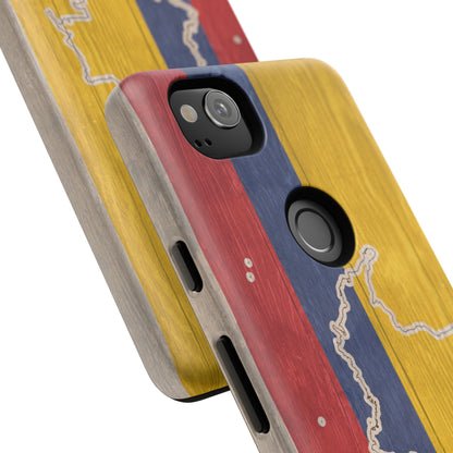 Colombian Flag Map Style iPhone Case Protective Tough Cover Flag of Colombia Samsung Colombian Pride Huawei Hard Plastic Back Colombia Phone