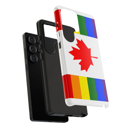 Pride Flag Phone Case -Tough Cases for LGBTQ+ Supporters Canada Theme Rainbow Design Colorful Accessories Birthday Gift