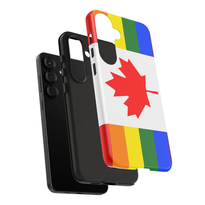 Pride Flag Phone Case -Tough Cases for LGBTQ+ Supporters Canada Theme Rainbow Design Colorful Accessories Birthday Gift