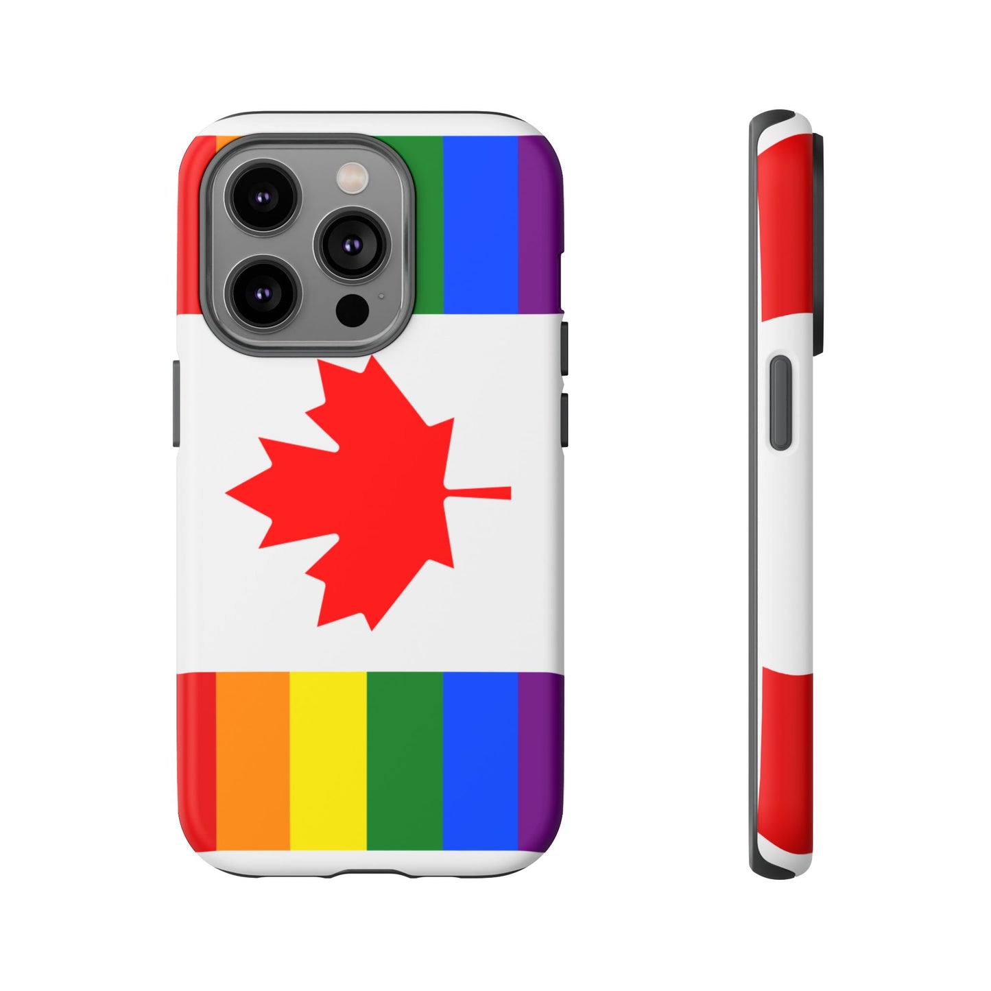Pride Flag Phone Case -Tough Cases for LGBTQ+ Supporters Canada Theme Rainbow Design Colorful Accessories Birthday Gift