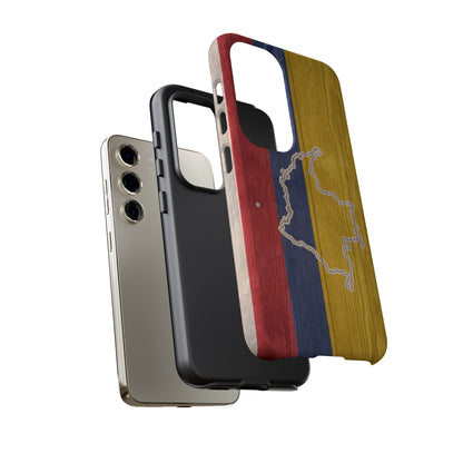 Colombian Flag Map Style iPhone Case Protective Tough Cover Flag of Colombia Samsung Colombian Pride Huawei Hard Plastic Back Colombia Phone