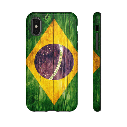 Brazil Phone Case Protective Tough Cover Flag of Brazil Samsung Brazilian Pride Hard Plastic Back Brazil Flag Cover IPhone Souvenir Gift Protective Case