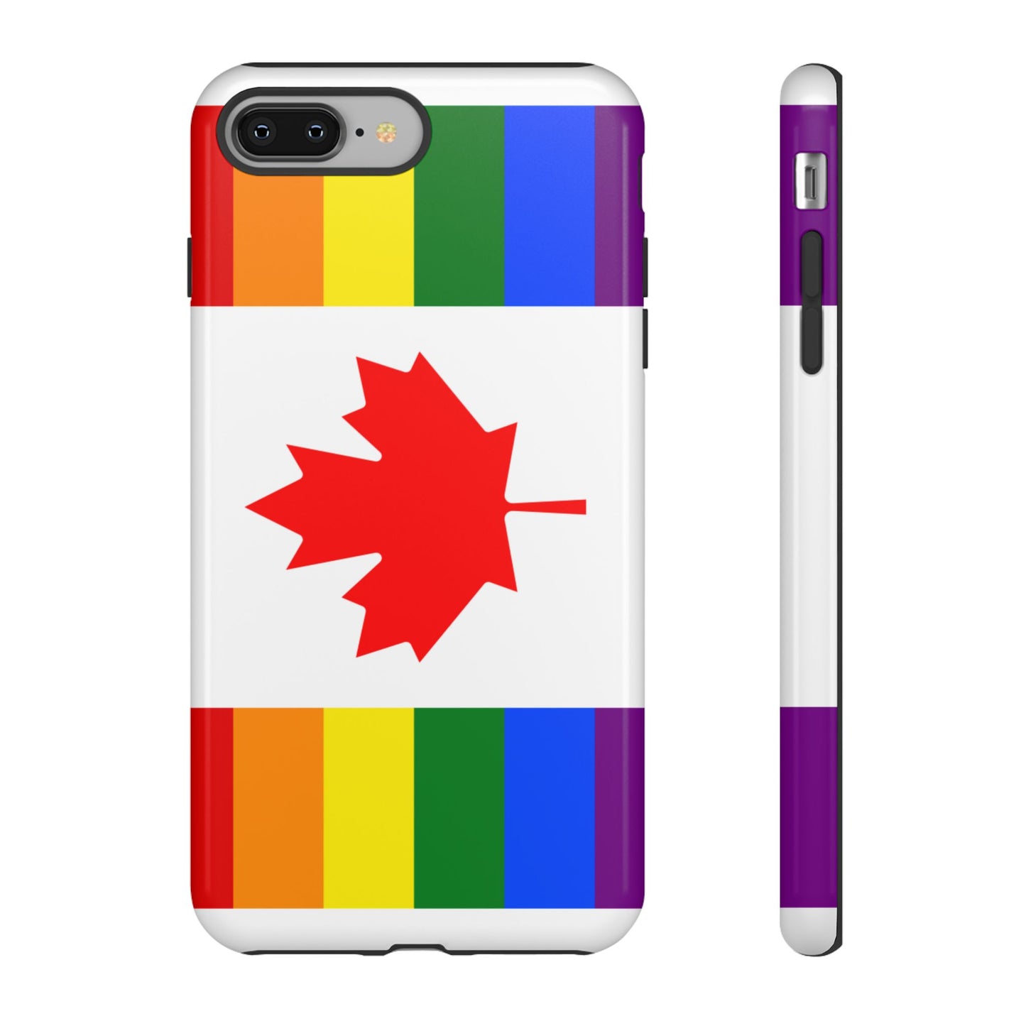 Pride Flag Phone Case -Tough Cases for LGBTQ+ Supporters Canada Theme Rainbow Design Colorful Accessories Birthday Gift