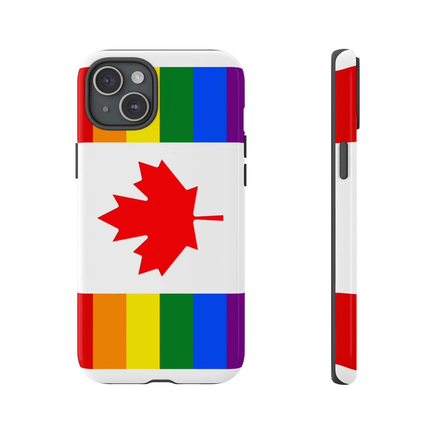 Pride Flag Phone Case -Tough Cases for LGBTQ+ Supporters Canada Theme Rainbow Design Colorful Accessories Birthday Gift
