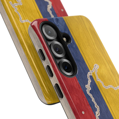 Colombian Flag Map Style iPhone Case Protective Tough Cover Flag of Colombia Samsung Colombian Pride Huawei Hard Plastic Back Colombia Phone