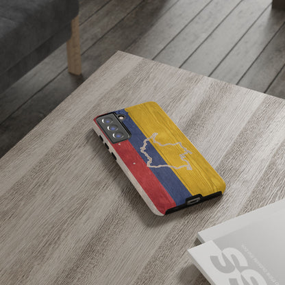 Colombian Flag Map Style iPhone Case Protective Tough Cover Flag of Colombia Samsung Colombian Pride Huawei Hard Plastic Back Colombia Phone