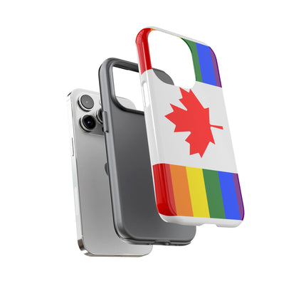 Pride Flag Phone Case -Tough Cases for LGBTQ+ Supporters Canada Theme Rainbow Design Colorful Accessories Birthday Gift
