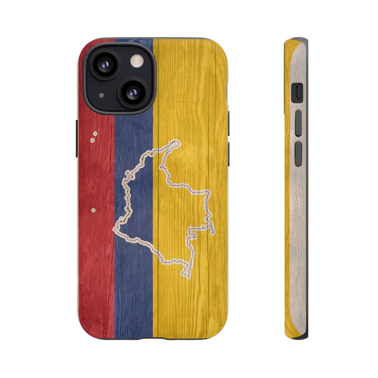 Colombian Flag Map Style iPhone Case Protective Tough Cover Flag of Colombia Samsung Colombian Pride Huawei Hard Plastic Back Colombia Phone