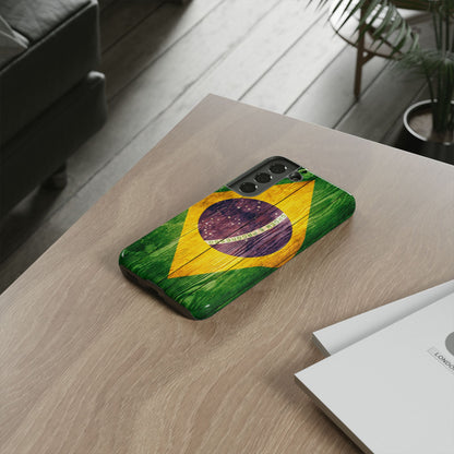 Brazil Phone Case Protective Tough Cover Flag of Brazil Samsung Brazilian Pride Hard Plastic Back Brazil Flag Cover IPhone Souvenir Gift Protective Case