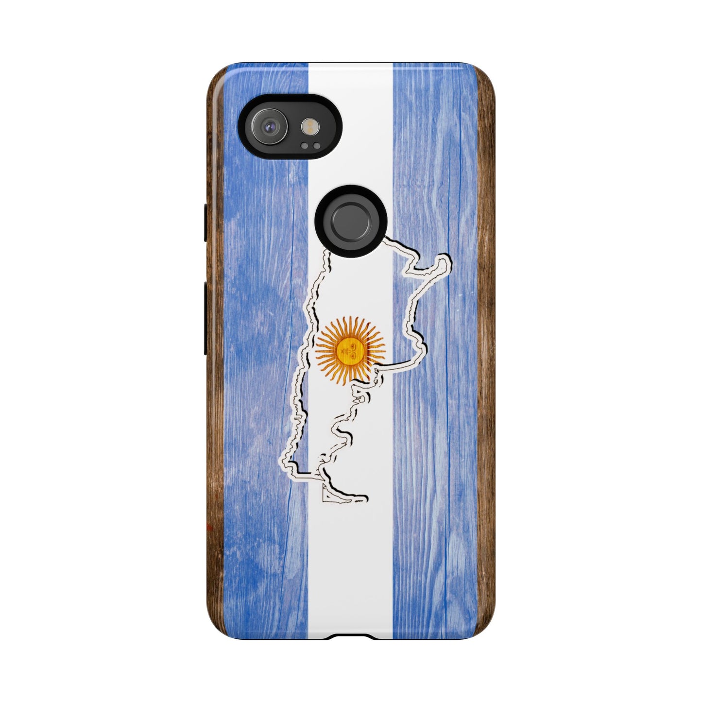 Argentina Flag Phone Case Samsung Tough Protective Cover Argentinean Pride Hard Plastic Map Argentinian Design Argentina Souvenir Wood Design Style