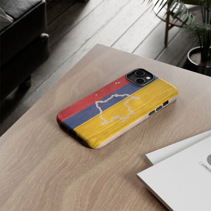 Colombian Flag Map Style iPhone Case Protective Tough Cover Flag of Colombia Samsung Colombian Pride Huawei Hard Plastic Back Colombia Phone