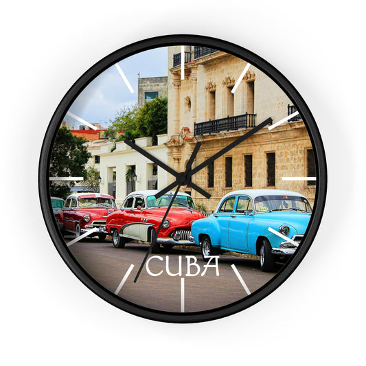 Cuban art wall clock featuring Havana landscape vintage Cuban decor for living room perfect gift for art lovers