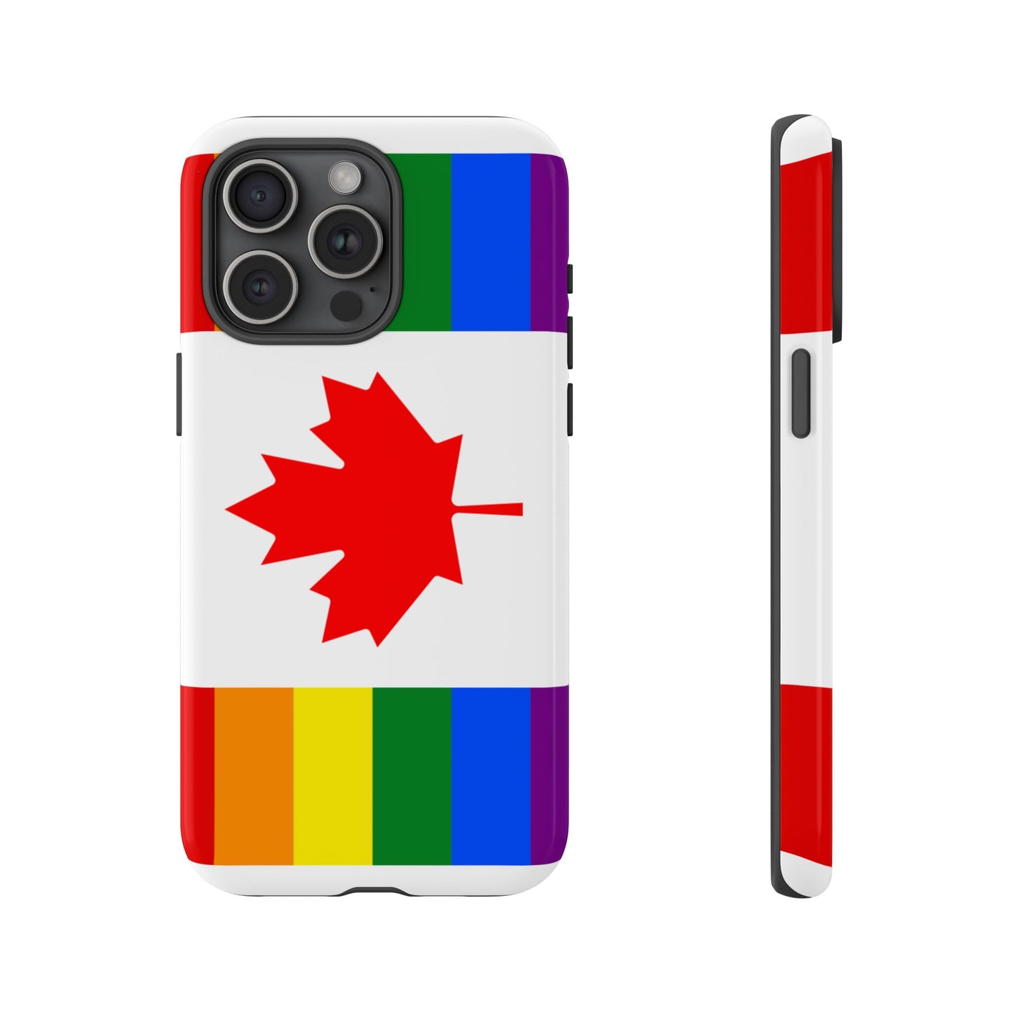 Pride Flag Phone Case -Tough Cases for LGBTQ+ Supporters Canada Theme Rainbow Design Colorful Accessories Birthday Gift
