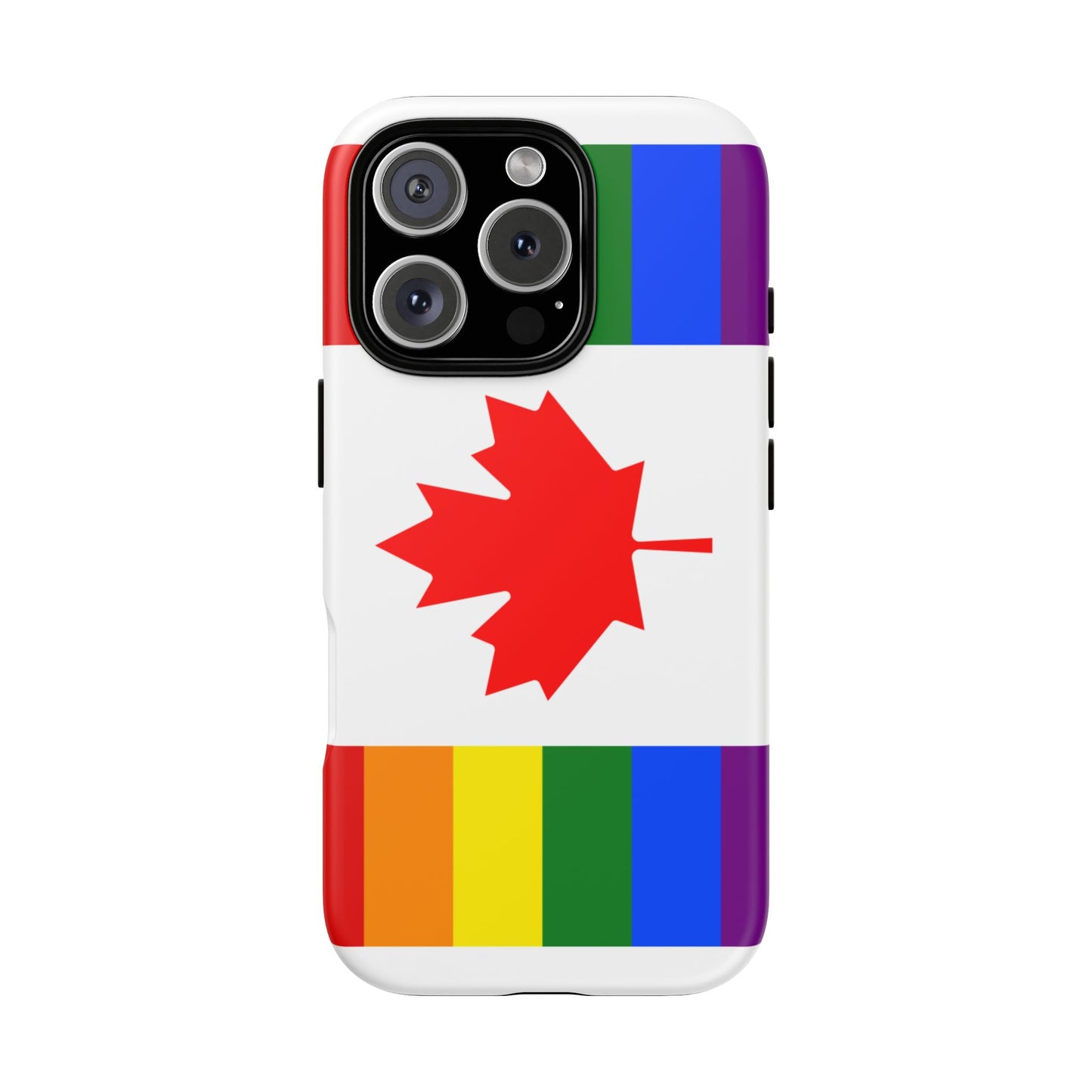 Pride Flag Phone Case -Tough Cases for LGBTQ+ Supporters Canada Theme Rainbow Design Colorful Accessories Birthday Gift