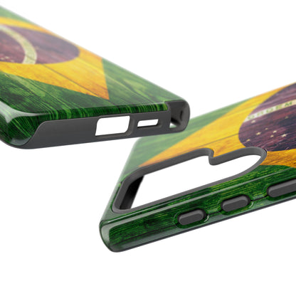 Brazil Phone Case Protective Tough Cover Flag of Brazil Samsung Brazilian Pride Hard Plastic Back Brazil Flag Cover IPhone Souvenir Gift Protective Case