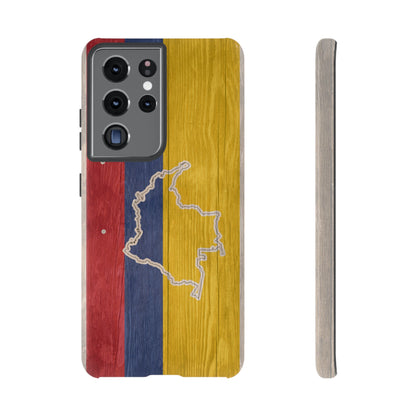 Colombian Flag Map Style iPhone Case Protective Tough Cover Flag of Colombia Samsung Colombian Pride Huawei Hard Plastic Back Colombia Phone