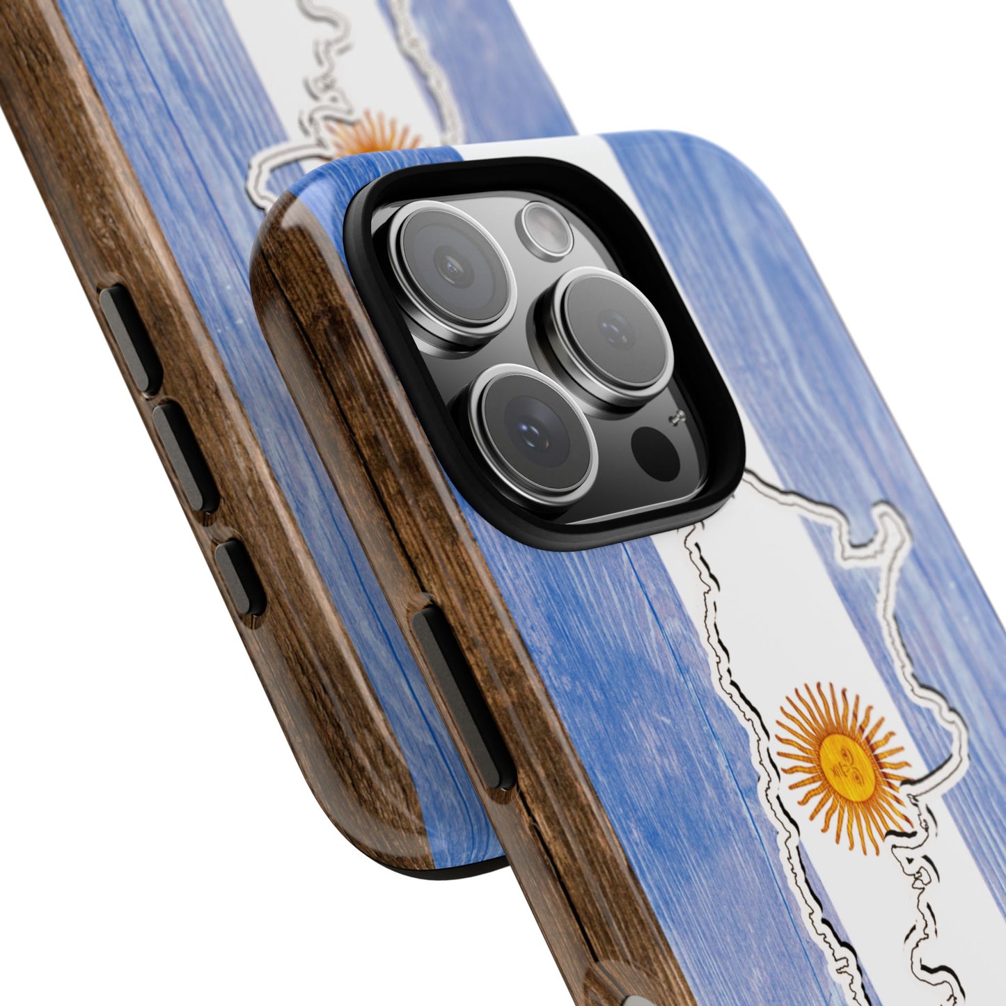 Argentina Flag Phone Case Samsung Tough Protective Cover Argentinean Pride Hard Plastic Map Argentinian Design Argentina Souvenir Wood Design Style