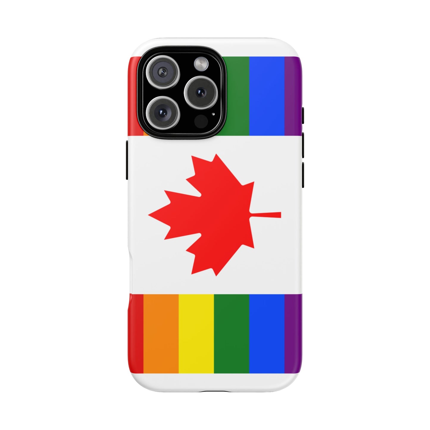 Pride Flag Phone Case -Tough Cases for LGBTQ+ Supporters Canada Theme Rainbow Design Colorful Accessories Birthday Gift