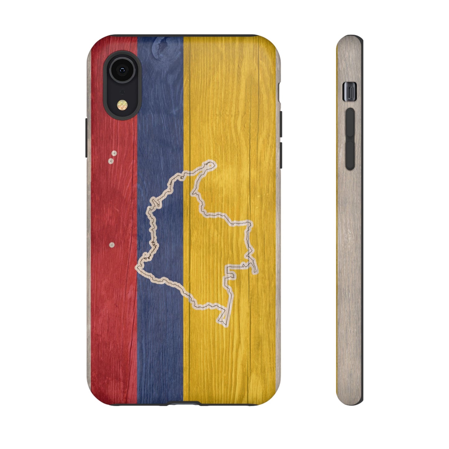 Colombian Flag Map Style iPhone Case Protective Tough Cover Flag of Colombia Samsung Colombian Pride Huawei Hard Plastic Back Colombia Phone