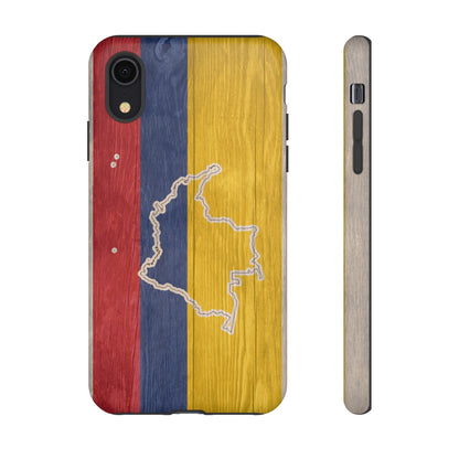 Colombian Flag Map Style iPhone Case Protective Tough Cover Flag of Colombia Samsung Colombian Pride Huawei Hard Plastic Back Colombia Phone