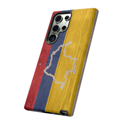 Colombian Flag Map Style iPhone Case Protective Tough Cover Flag of Colombia Samsung Colombian Pride Huawei Hard Plastic Back Colombia Phone