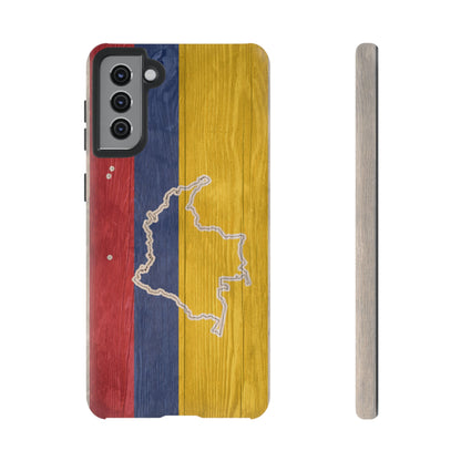 Colombian Flag Map Style iPhone Case Protective Tough Cover Flag of Colombia Samsung Colombian Pride Huawei Hard Plastic Back Colombia Phone