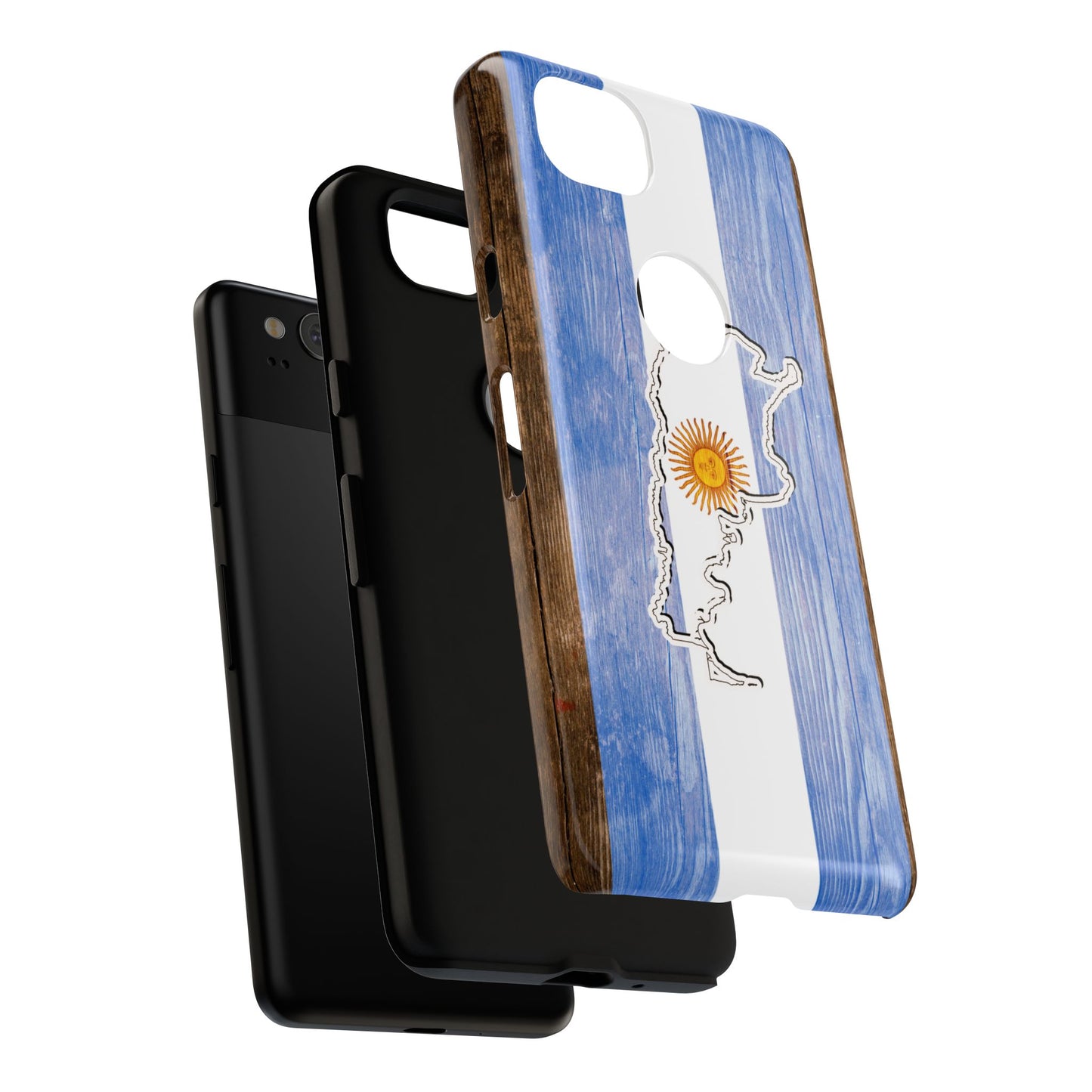 Argentina Flag Phone Case Samsung Tough Protective Cover Argentinean Pride Hard Plastic Map Argentinian Design Argentina Souvenir Wood Design Style