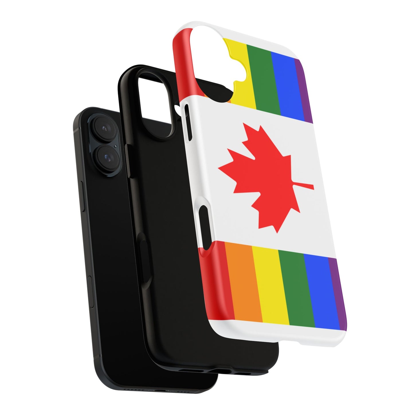 Pride Flag Phone Case -Tough Cases for LGBTQ+ Supporters Canada Theme Rainbow Design Colorful Accessories Birthday Gift