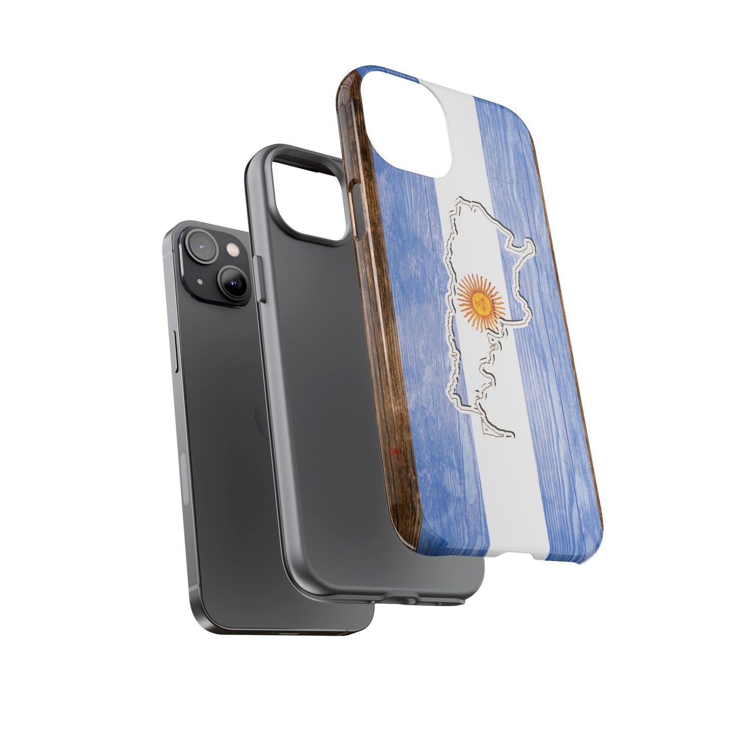 Argentina Flag Phone Case Samsung Tough Protective Cover Argentinean Pride Hard Plastic Map Argentinian Design Argentina Souvenir Wood Design Style
