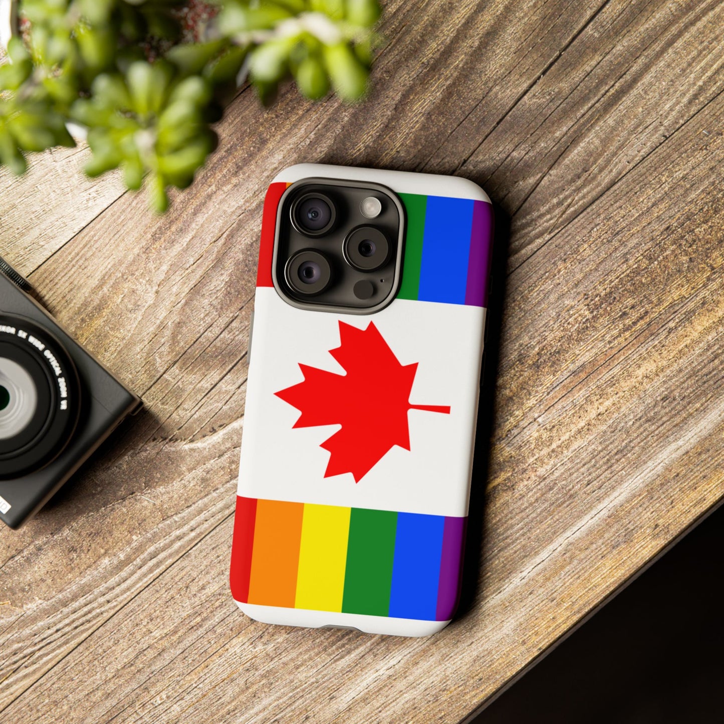 Pride Flag Phone Case -Tough Cases for LGBTQ+ Supporters Canada Theme Rainbow Design Colorful Accessories Birthday Gift
