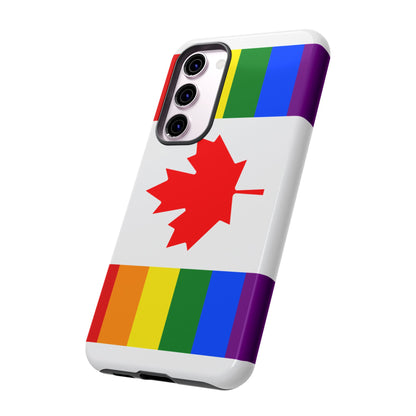 Pride Flag Phone Case -Tough Cases for LGBTQ+ Supporters Canada Theme Rainbow Design Colorful Accessories Birthday Gift