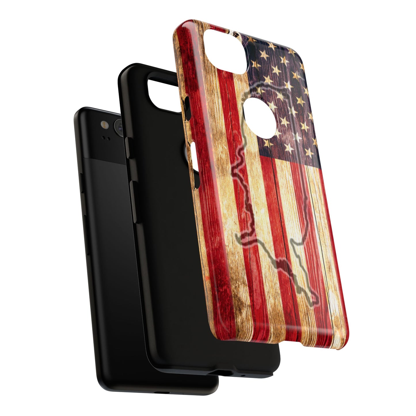 USA flag & map tough phone case for iPhone Samsung Google Patriotic impact-resistant cover with UV protection and shock absorption USA Flag
