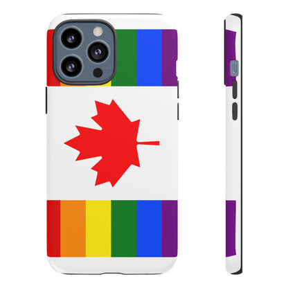 Pride Flag Phone Case -Tough Cases for LGBTQ+ Supporters Canada Theme Rainbow Design Colorful Accessories Birthday Gift