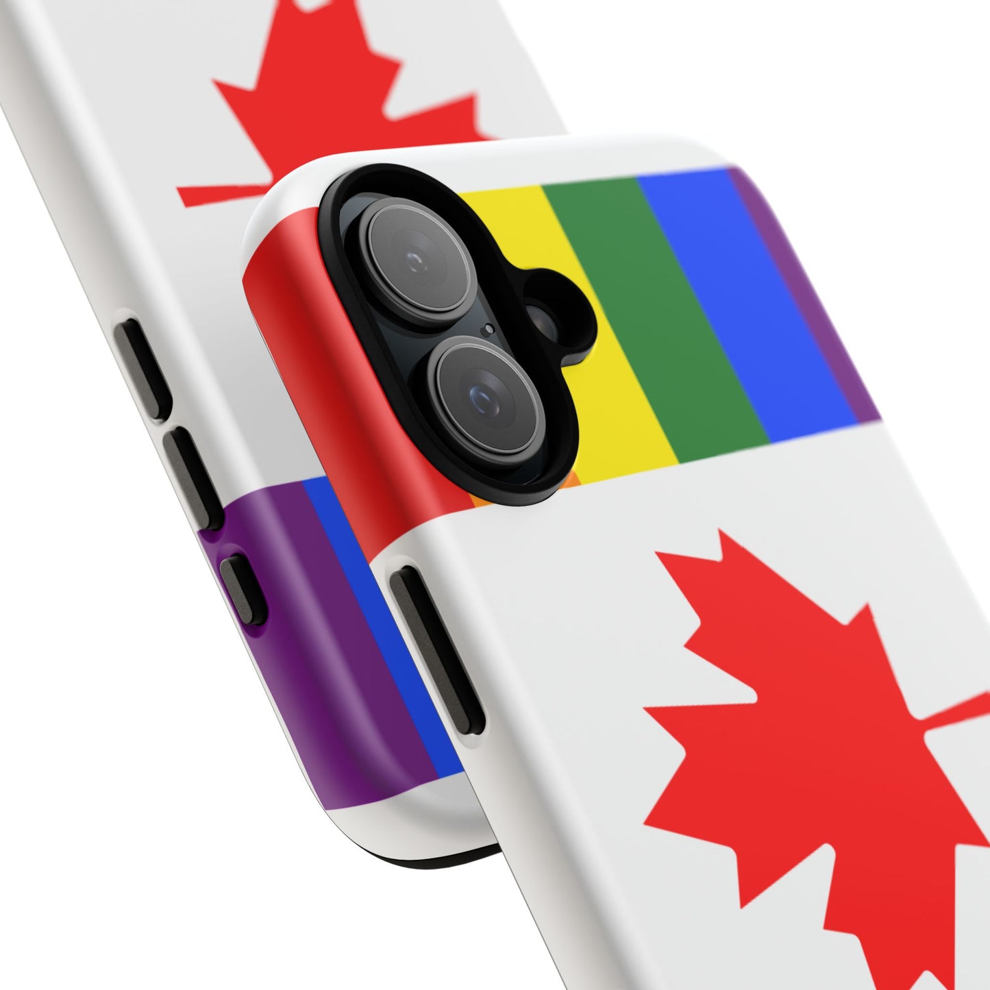 Pride Flag Phone Case -Tough Cases for LGBTQ+ Supporters Canada Theme Rainbow Design Colorful Accessories Birthday Gift