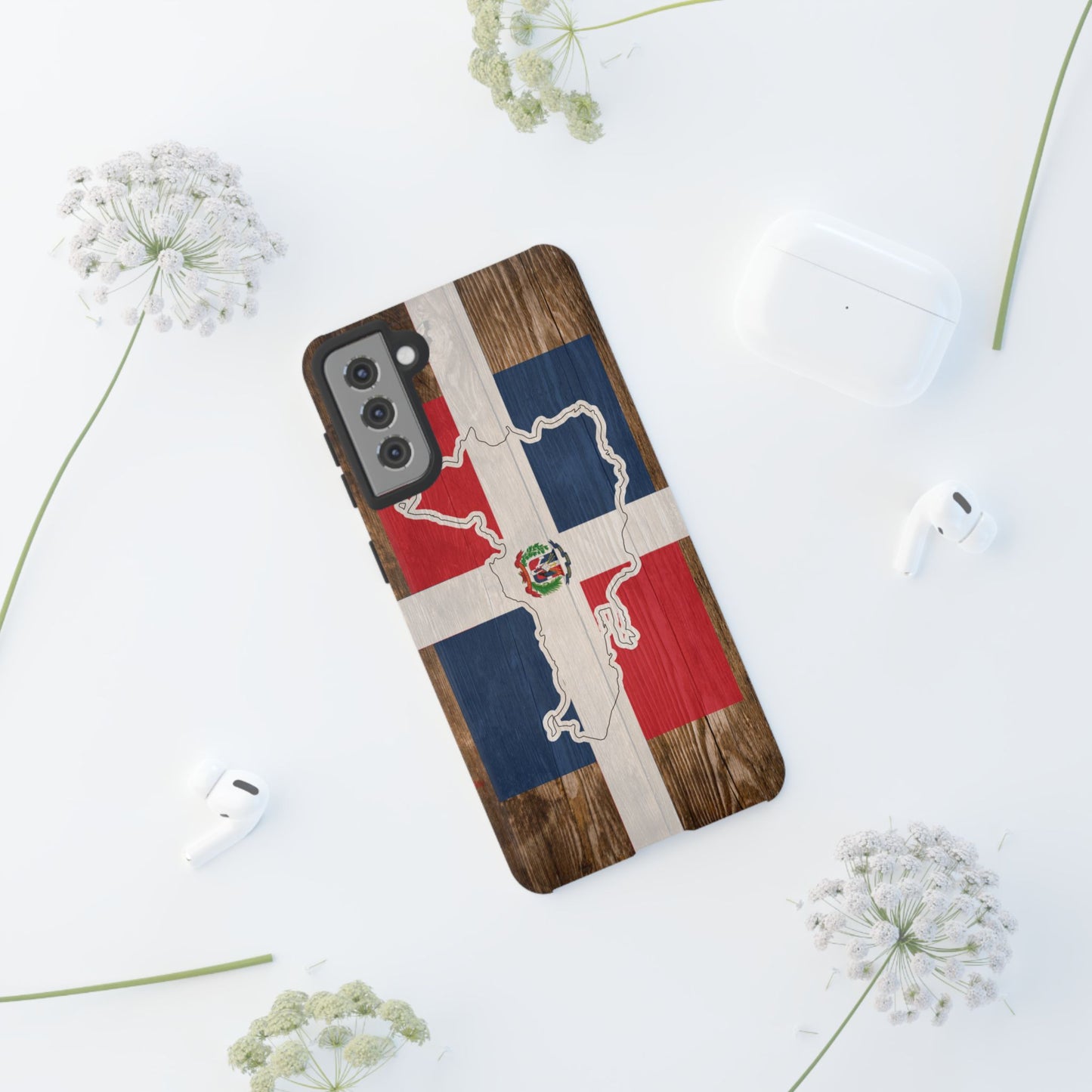 Dominican Republic Flag Phone Map Case Protective Tough Cover Flag of Dominican Pride Hard Plastic Back DR Flag Cover Dominicana